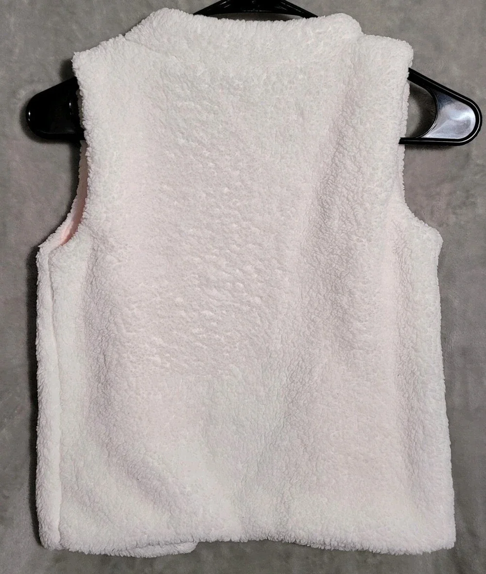Catherine Malandrino GIRLS sz M (7/8) Faux Fur Vest White Lined super soft